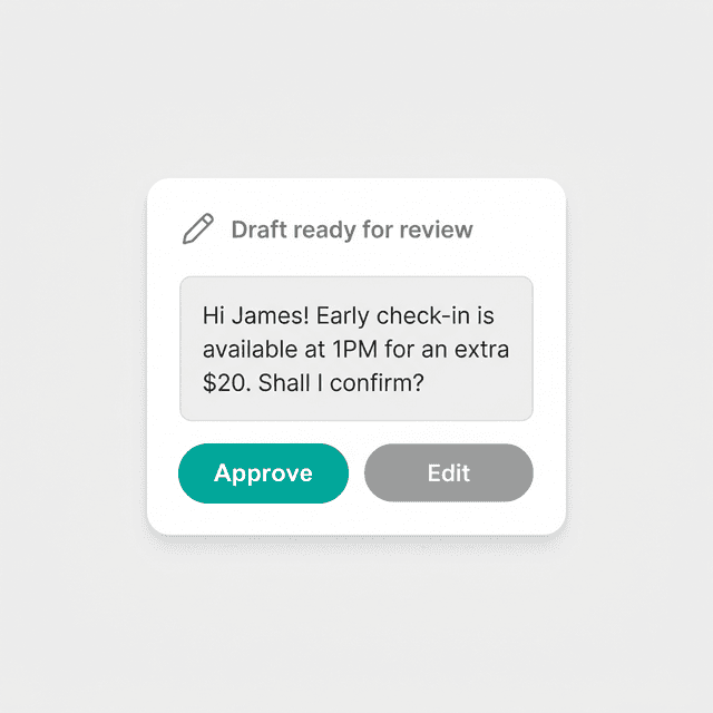 Morphic WhatsApp host control preview for Airbnb AI replies.